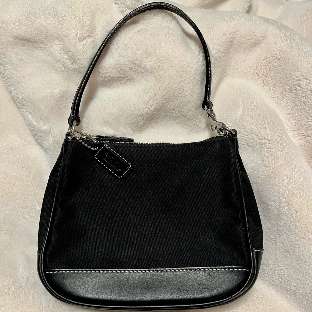 Coach | Y2K teeny tiny Hampton wristlet/handbag. Canvas and leather.